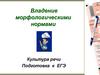 Владение морфологическими нормами