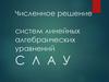 Численное решение систем линейных алгебраических уравнений (СЛАУ)