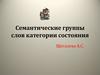 Семантические группы слов категории состояния