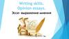 Writing skills. Opinion essays