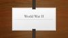 World War II