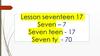 Lesson seventeen 17