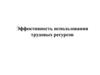 Эффективность использования трудовых ресурсов