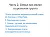 Семья как малая социальная группа. Часть 2