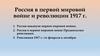 Россия в Первой мировой войне и революции 1917 г
