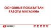 Основные показатели работы магазина