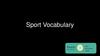 Sport vocabulary