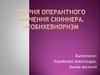 Теория оперантного научения скиннера. Необихевиоризм