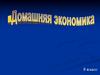 Домашняя зкономика. 8 класс