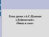 А.С.Пушкин «Дубровский». Отец и сын. Анализ 2 - 4 глав романа