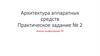 Архитектура аппаратных средств. Практическое задание № 2. Анализ конфигурации ПК