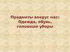 Предметы вокруг нас: одежда, обувь, головные уборы. Занятие с дошкольниками
