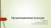 Организационная культура. Стили руководства