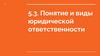 Понятие и виды юридической ответственности
