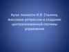 Культ личности И. В. Сталина, массовые репрессии и создание централизованной системы управления