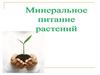 Минеральное питание растений