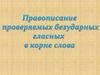 Правописание проверяемых безударных гласных в корне слова