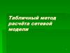 Табличный метод расчёта сетевой модели