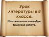 Урок литературы в 8 классе