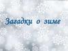 Веселые загадки о Зиме