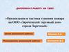 Организация и тактика тушения пожара на ООО «Зареченский торговый дом»
