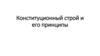 Основы конституционного строя России. Конституционный строй и его принципы