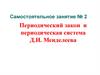 Периодический закон и периодическая система Д.И. Менделеева. Самостоятельное занятие № 2