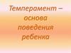 Темперамент – основа поведения ребенка