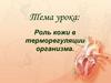 Роль кожи в терморегуляции организма
