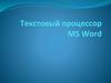 Текстовый процессор MS Word