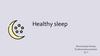 Healthy sleep