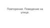 Повторение. Поведение на улице