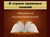 В стране правовых знаний. Обязанности несовершеннолетних