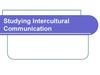 Studying Intercultural Communication