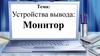 Устройства вывода. Монитор
