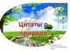 Цитаты о природе