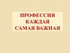 Все профессии нужны, все профессии важны!