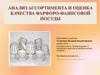 Анализ ассортимента и оценка качества фарфоро-фаянсовой посуды