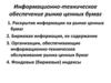 Информационно-техническое обеспечение рынка ценных бумаг