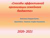 Способы эффективной организации семейного бюджета