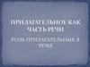 Прилагательное как часть речи. Роль прилагательных в речи