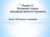 Основные стадии производственного процесса. Основные понятия