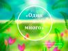 Звук и буква Ы "Один-много"