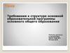 Требования к структуре основной образовательной программы основного общего образования