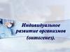 Индивидуальное развитие организмов (онтогенез)