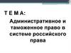 Административное и таможенное право в системе российского права