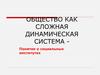 Общество как сложная динамическая система. Понятие о социальных институтах
