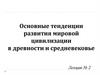 Основные тенденции развития мировой цивилизации в древности и средневековье. Лекция № 2