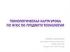 Технологическая карта урока по  ФГОС по предмету технология