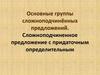 Основные группы сложноподчинённых предложений. Сложноподчиненное предложение с придаточным определительным